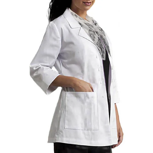 White-Medical-Apron-3-Quarter-Sleeve-with-wiring