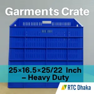 Garments Crate – Heavy Duty Industrial Crate | 25×16.5×25/22 Inch | RTC Dhaka