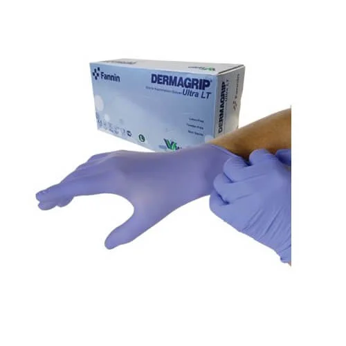 Dermagrip Ultra Nitrile Hand Gloves 1 Box Blue Color, Medium Size - Image 3