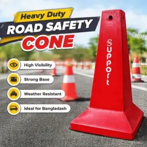 33 inche Heavy Duty Road Safety Cone | Plastic Traffic Cone in Bangladesh – RTC Dhaka