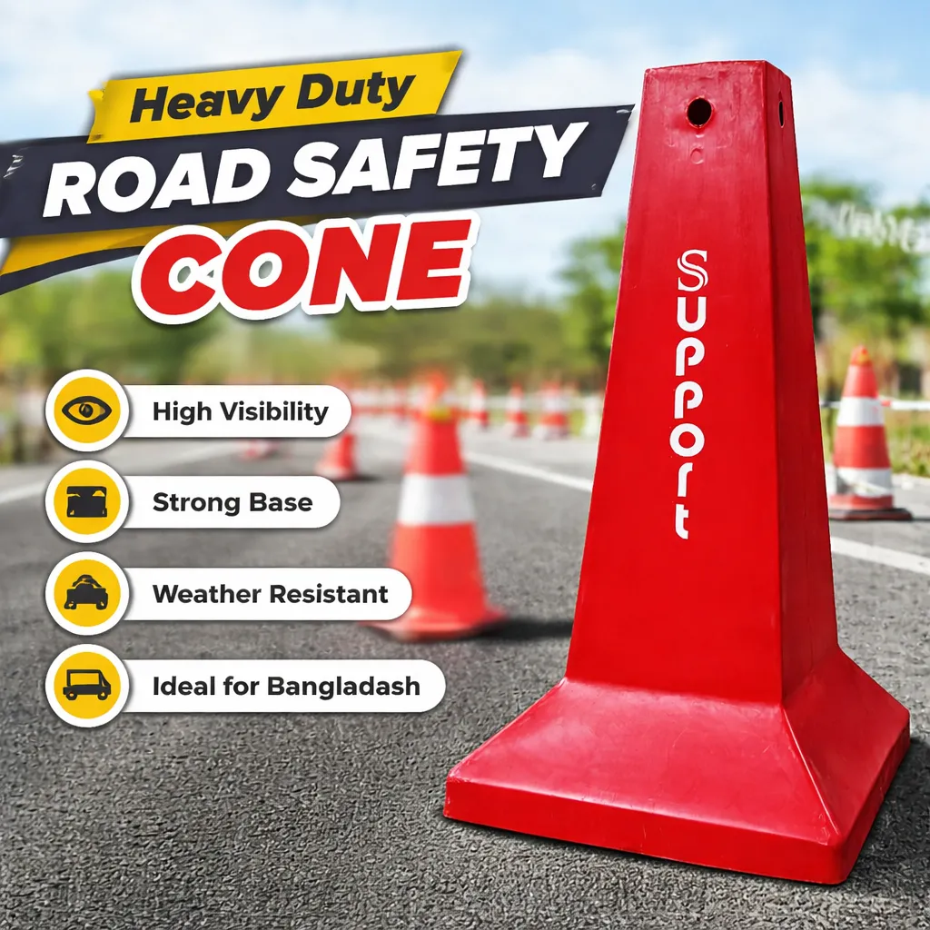 33 inche Heavy Duty Road Safety Cone | Plastic Traffic Cone in Bangladesh – RTC Dhaka