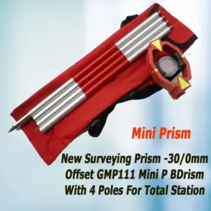New Surveying Prism -30/0mm Offset GMP111 Mini P BDrism With 4 Poles For Total Station BD